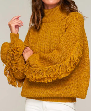 Rue Stiic – Dallas Fringed Knit Gold