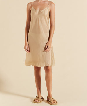 Lee Mathews – Bias Round Neck Silk Slip