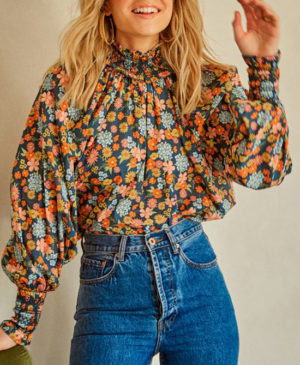 Bohemian Traders – Shirred Collar Blouse