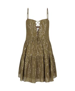 Shona Joy – Laura Silk Lace Up Mini Dress