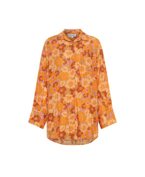 Bohemian Traders – Oversized Shirt In Peach Multi